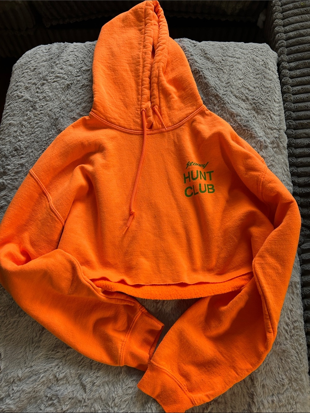 Hunt Club Cropped Hooded Sweatshirt - Orange
